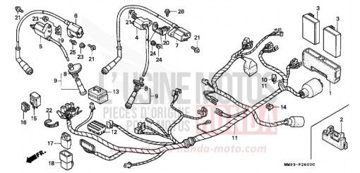 WIRE HARNESS/ IGNITION COIL XL600VN de 1992